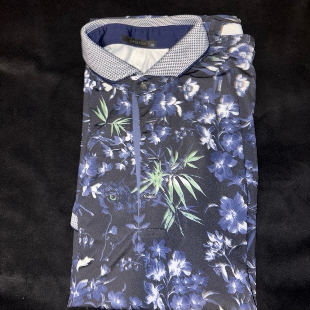 Lot of 6 XL Men's Greyson Printed Polo Shirts